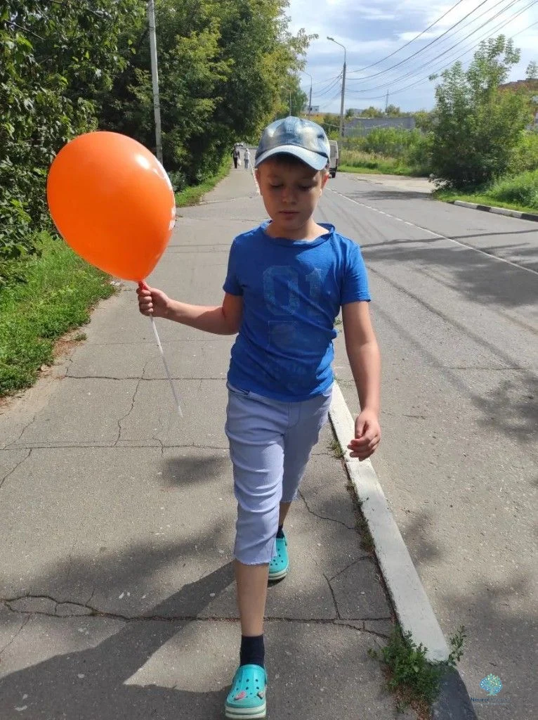 Older child outside on a walk